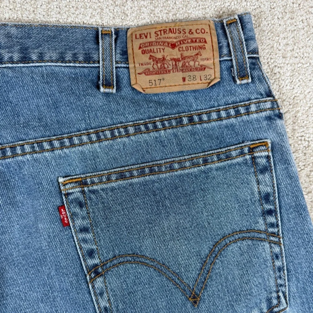 Levi's 517 Mens 38x32 Bootcut Denim Blue Jeans Western Workwear Y2K